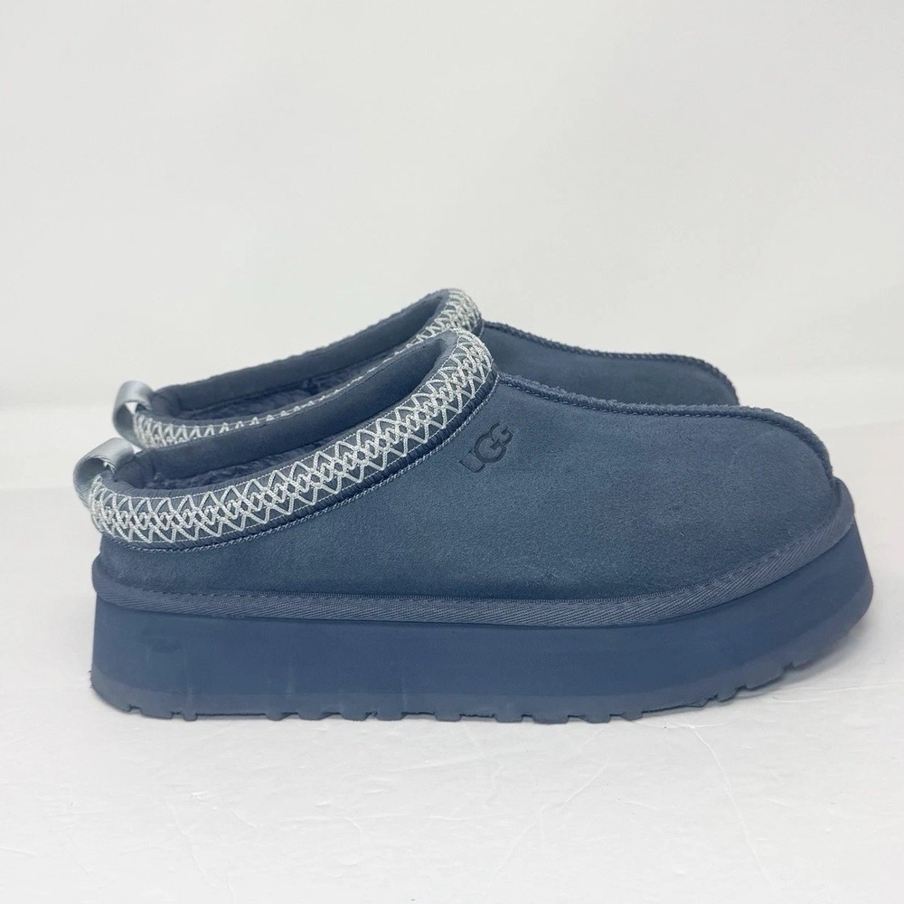 UGG Womens Tazz Platform Clog Slipper Size 9 Desert Blue Chunky Slip On Cozy